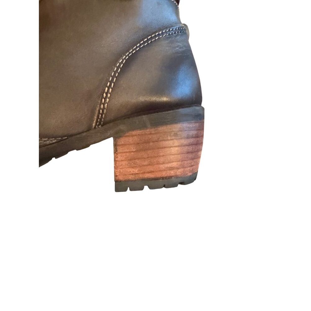 Pikolinos Womens Leather Ankle Boots Size 39 Sage Green Low Heeled Lace Up - Picture 5 of 14